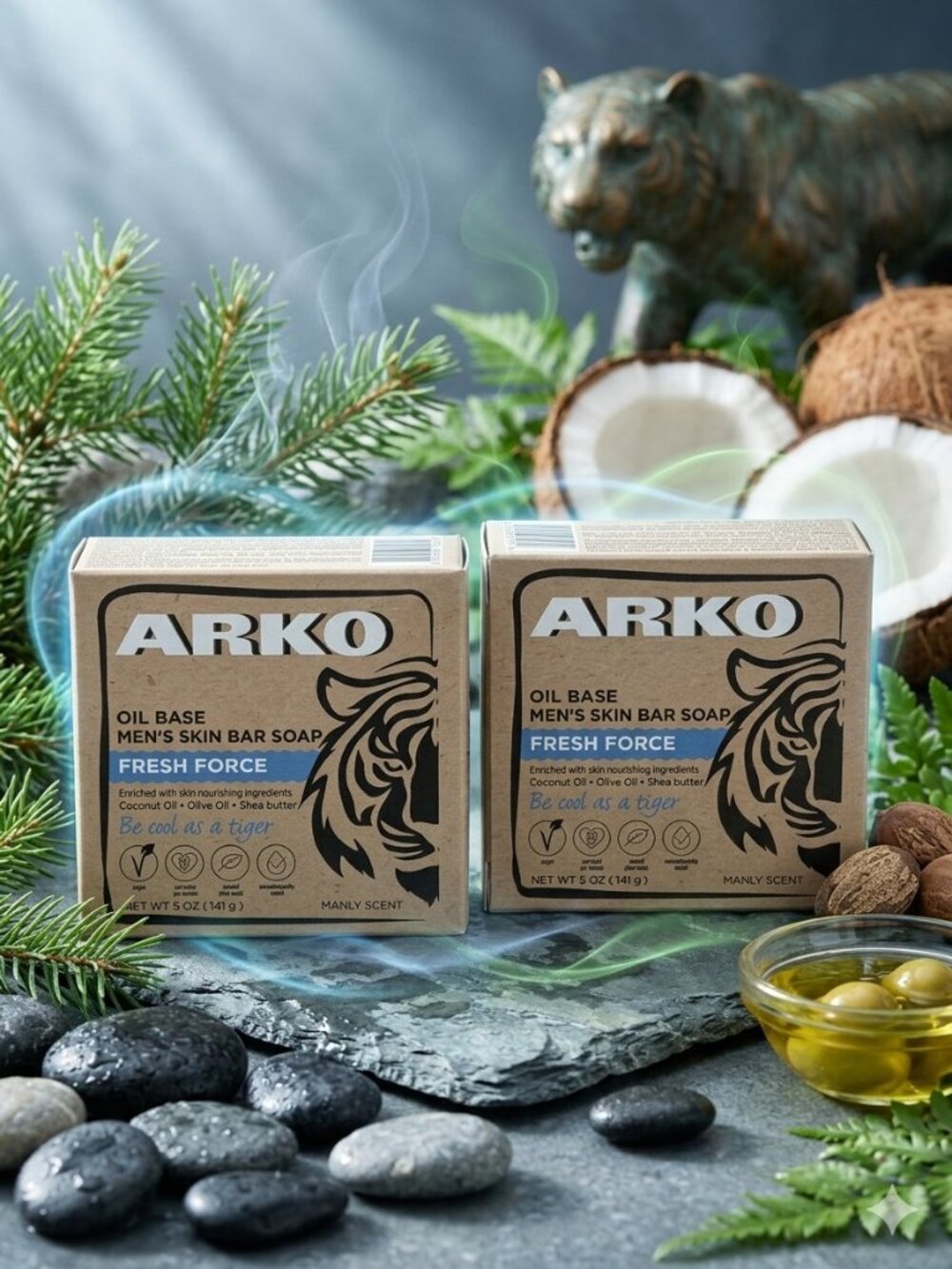 Arko Men's Skin Care Bar Soap Set - Fresh Force scent